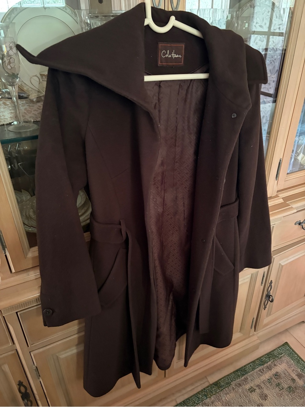 Cole Hann Brown Belted Coat - Size 6